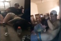 2 drunken teens suck their friends’ dicks at a party