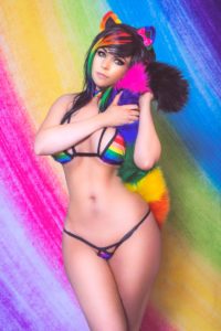 Danielle Beaulieu Nude Rainbow Bikini Photos