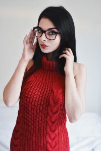 Valentina Kryp Red Virgin Killer Sweater
