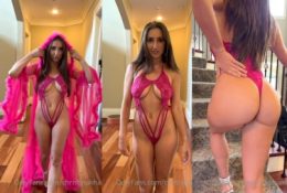 Christina Khalil See Through Pink Lingerie Video Leaked