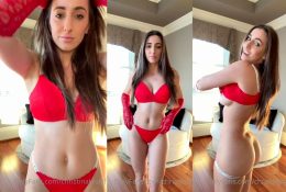 Christina Khalil Nip Slip Red Lingerie Onlyfans Video Leaked